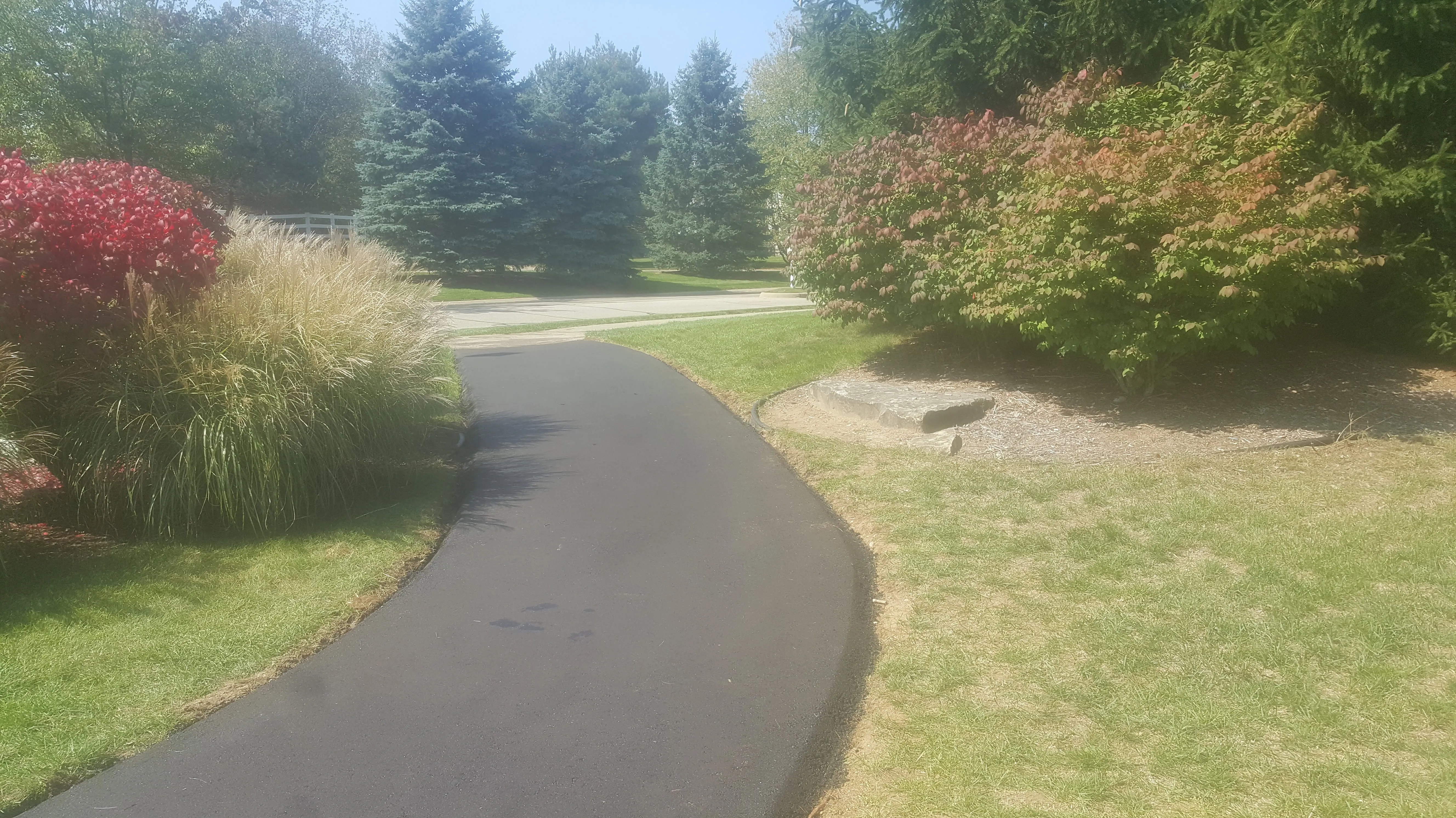 Removed and replaced asphalt walking path